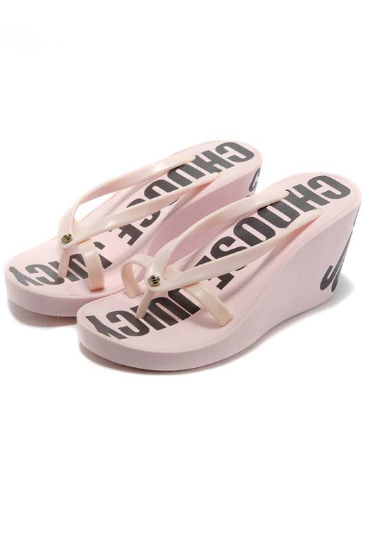 Juicy Couture High Wedges Flip Flops Pink